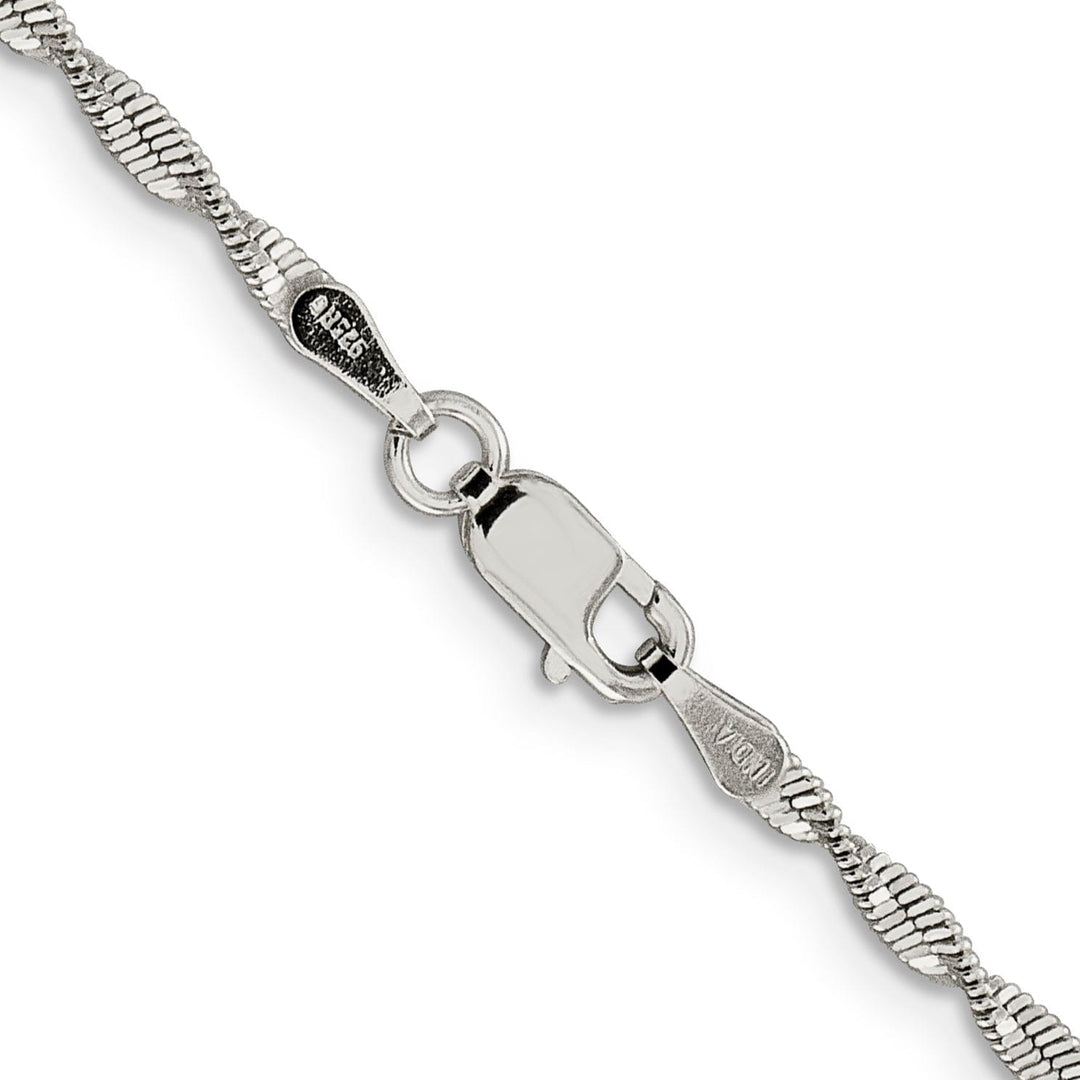 Silver 2.00-mm Twisted Herringbone Chain