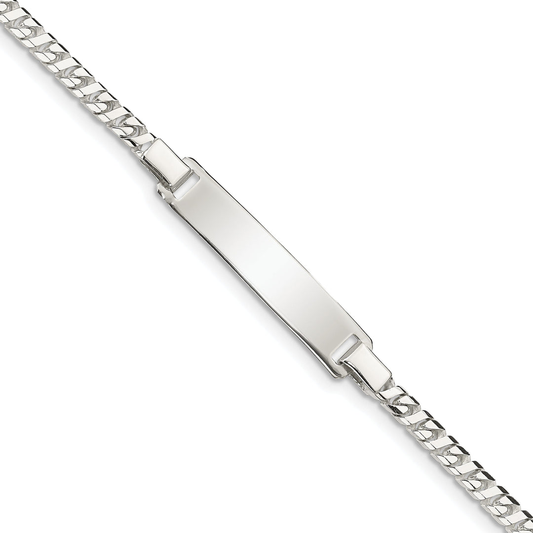Silver Polished Engravable Baby ID Bracelet