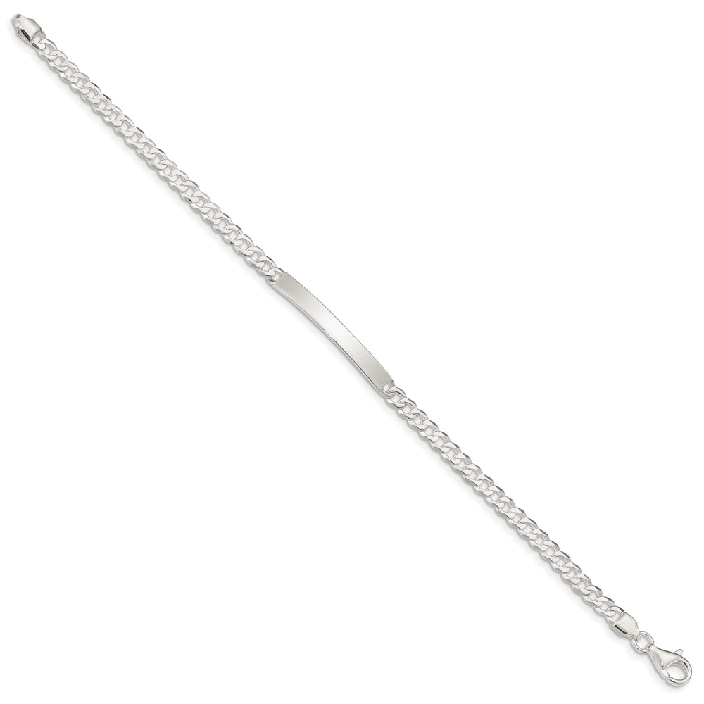 Sterling Silver Curb Link ID 7.50 inch Bracelet