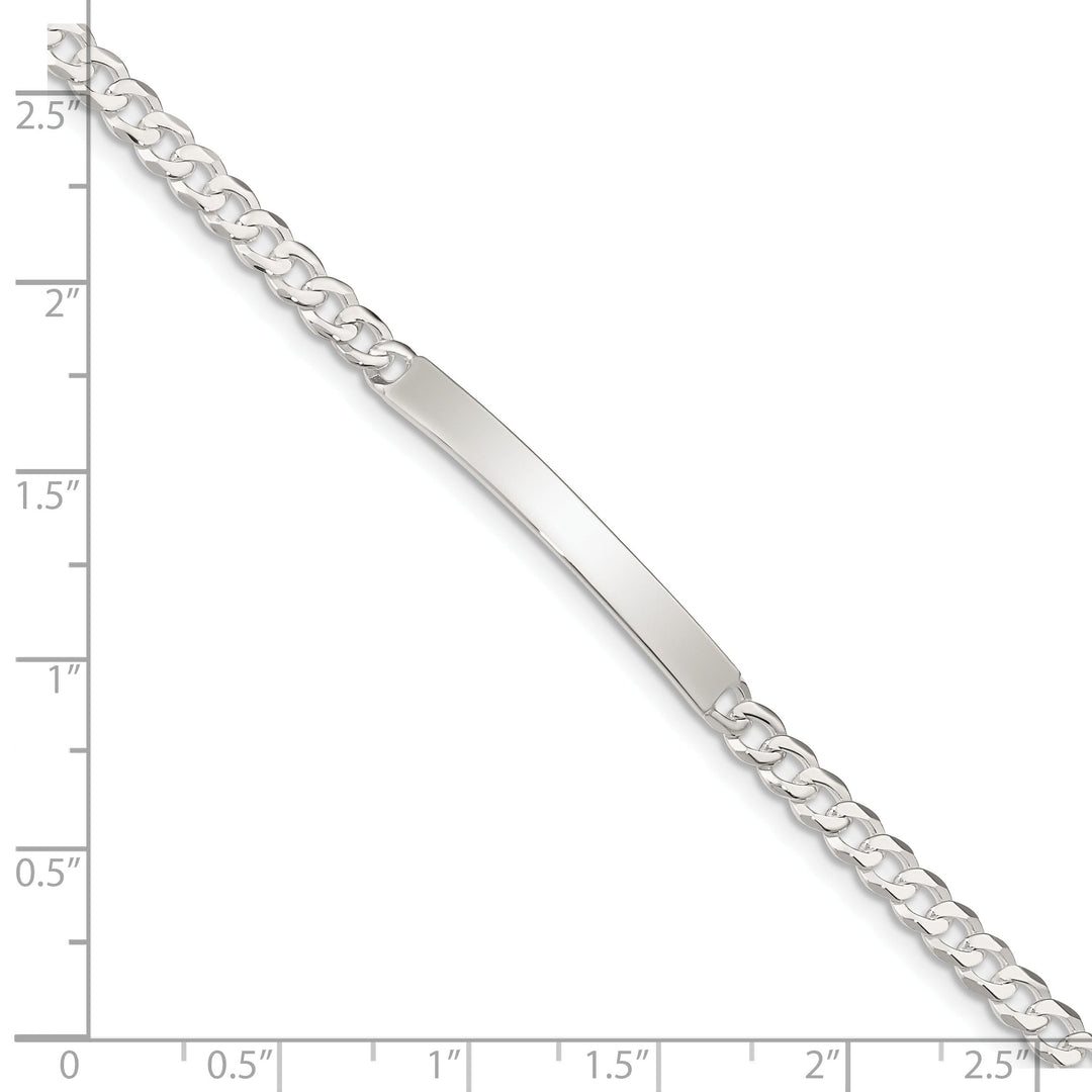 Sterling Silver Curb Link ID 7.50 inch Bracelet