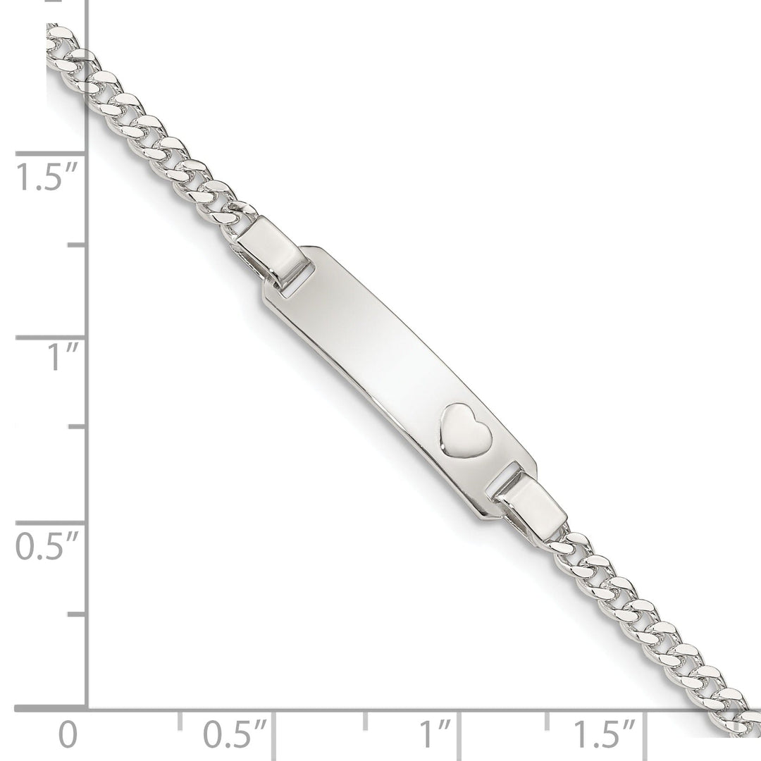 Silver Engravable Baby ID Heart Bracelet