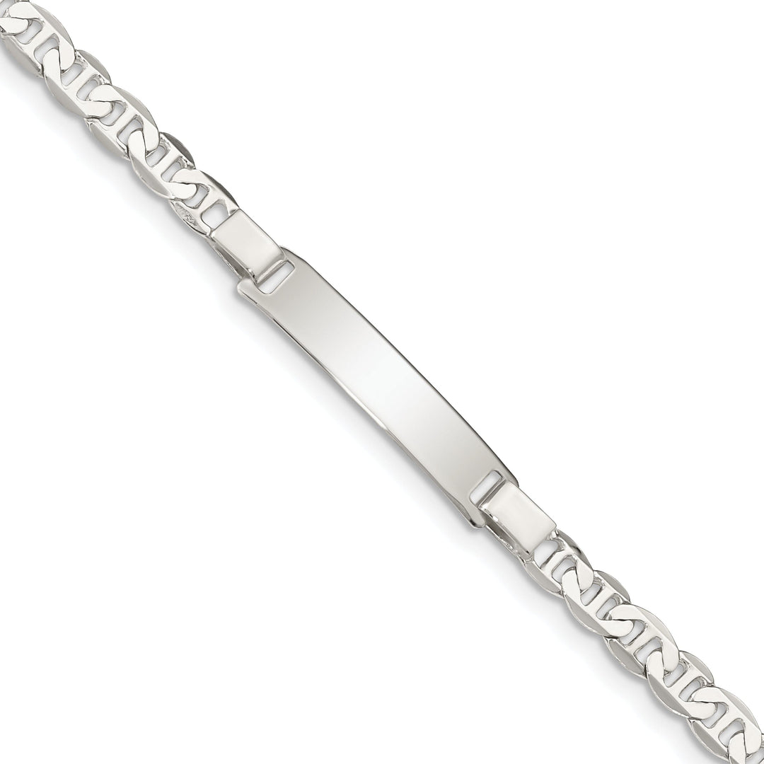 Silver Engraveable Childrens ID Anchor Bracelet