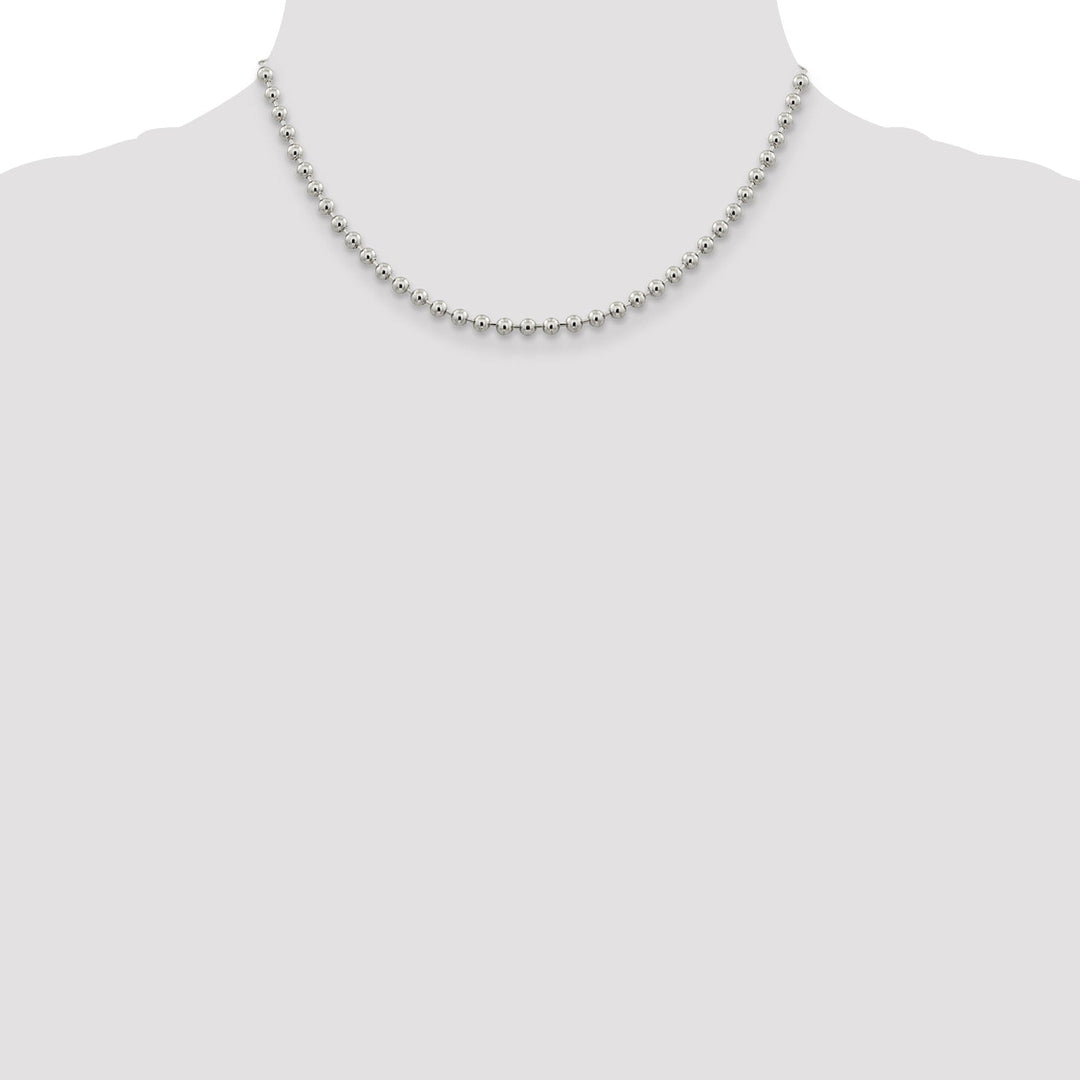 Sterling Silver Beaded Chains 4MM