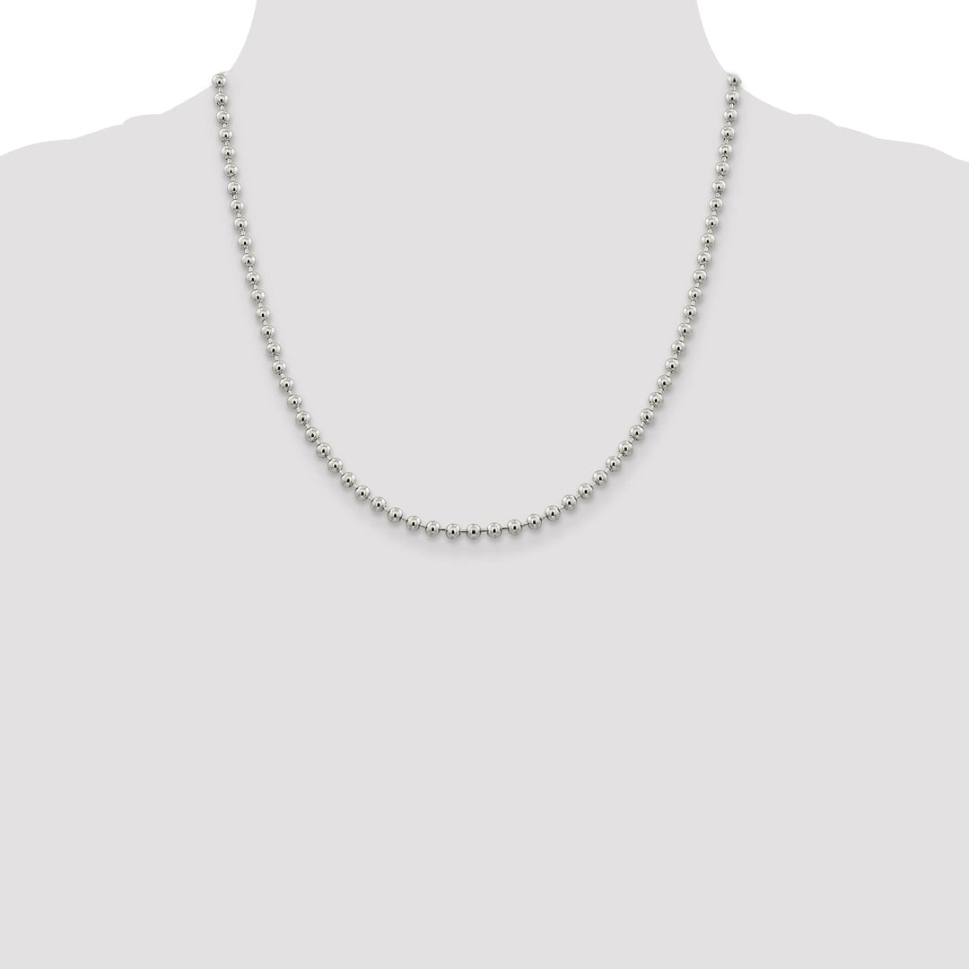Sterling Silver Beaded Chains 4MM