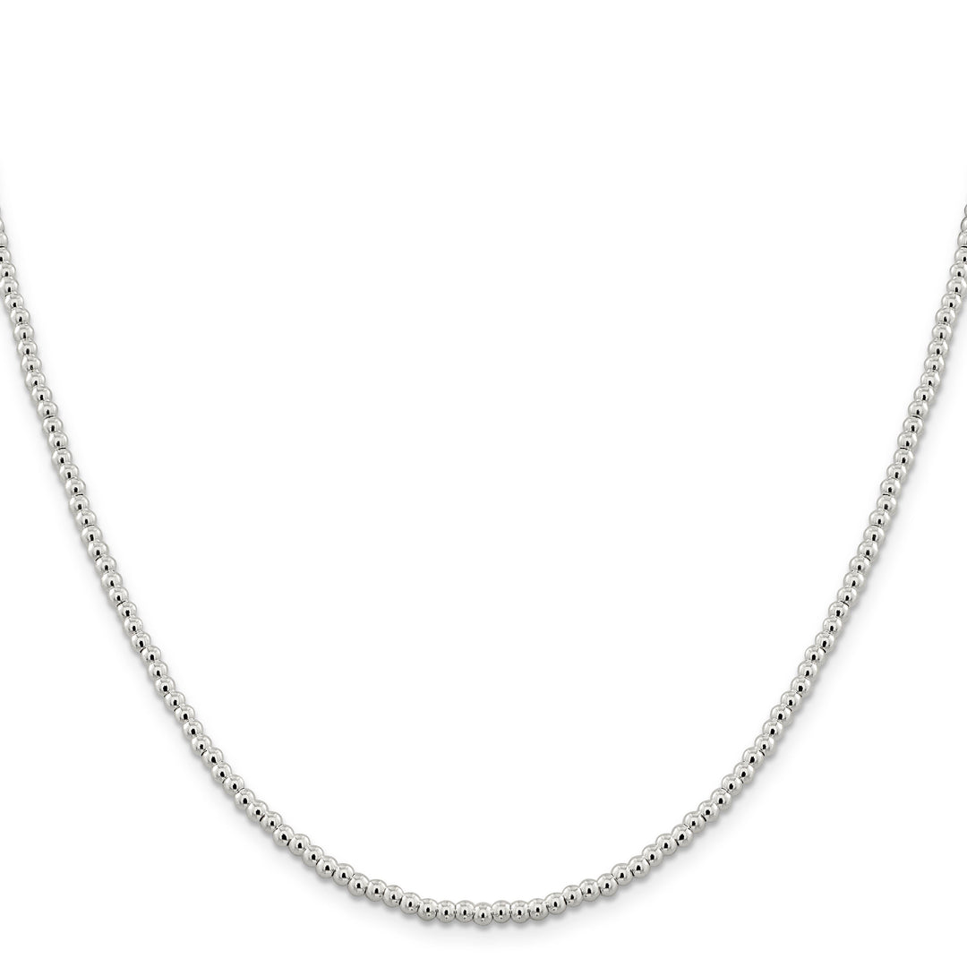 Sterling Silver Necklace Beaded Box Chain 3MM