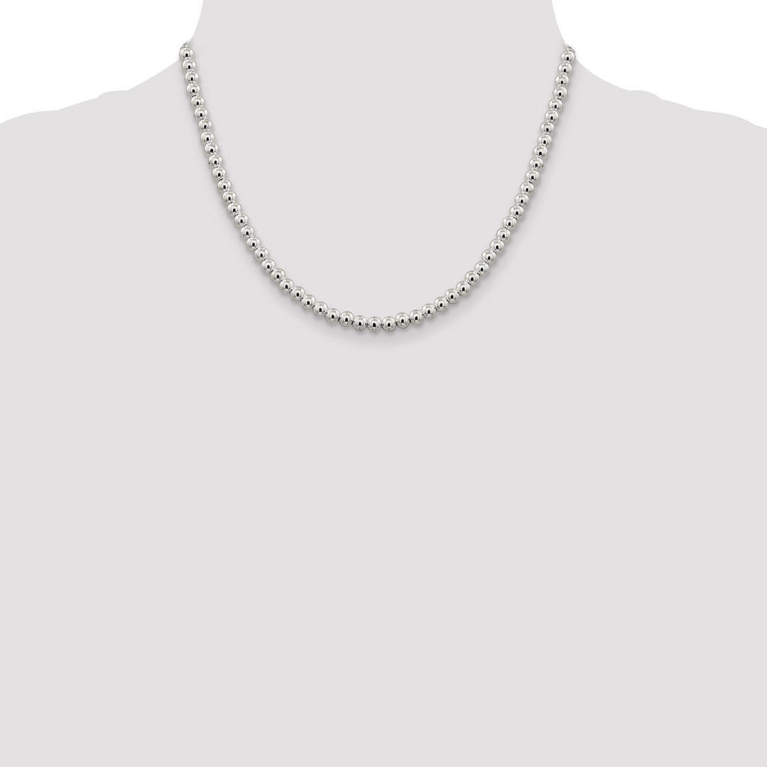 Sterling Silver Necklace Beaded Box Chain 5MM
