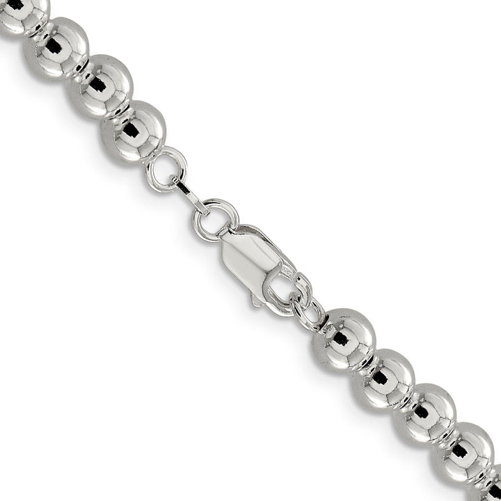 Sterling Silver Necklace Beaded Box Chain 6.10MM