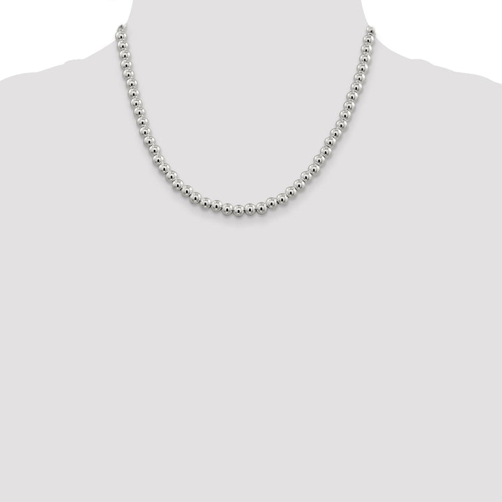 Sterling Silver Necklace Beaded Box Chain 6.10MM