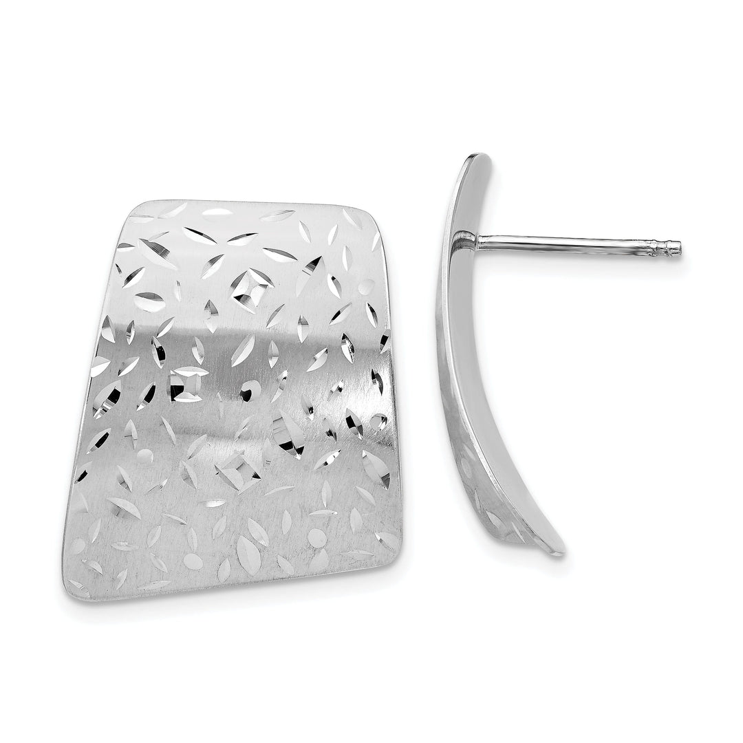 Silver Radiant Essence Diamond Cut Post Earrings
