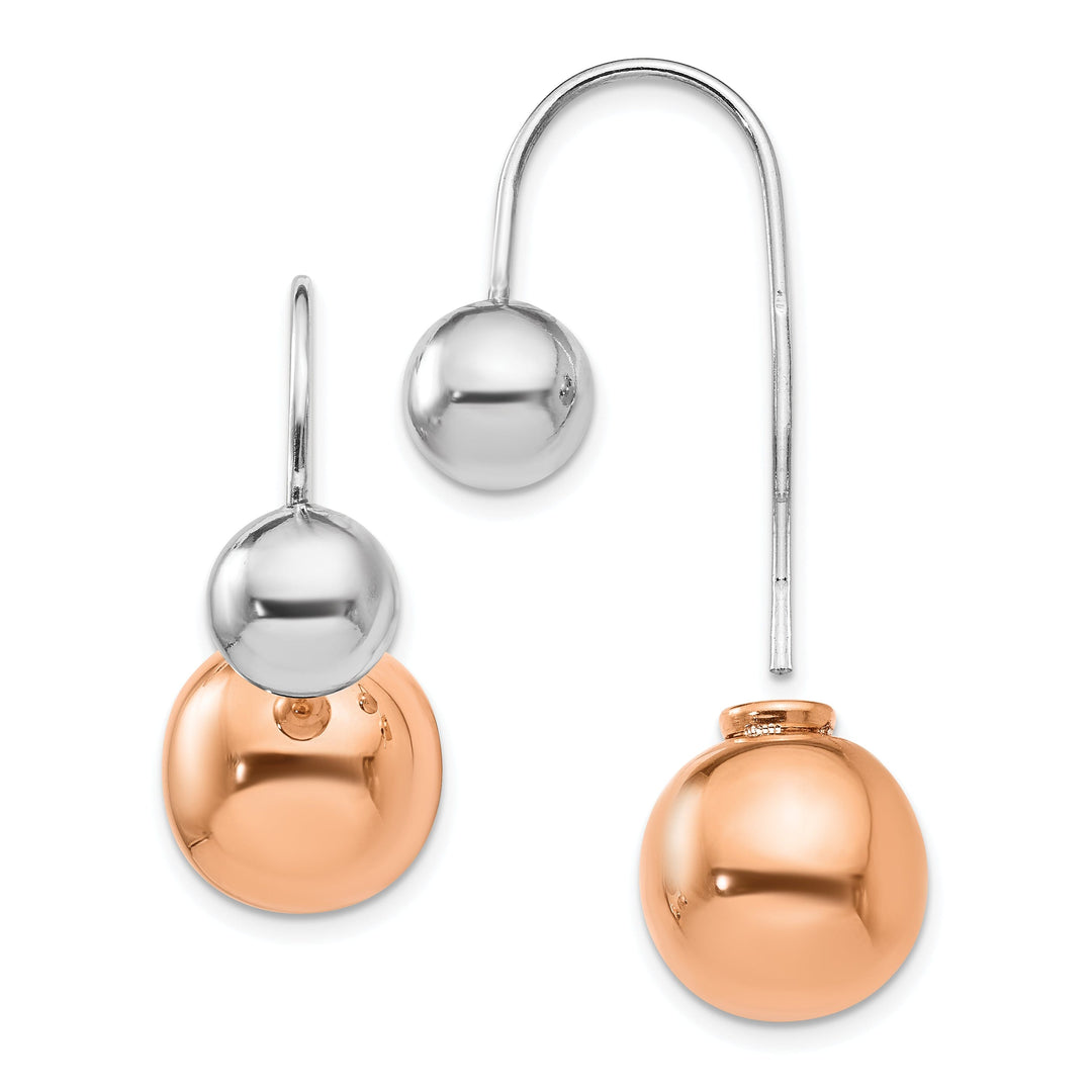 Silver and Rose Gold-tone Dangle Earrings