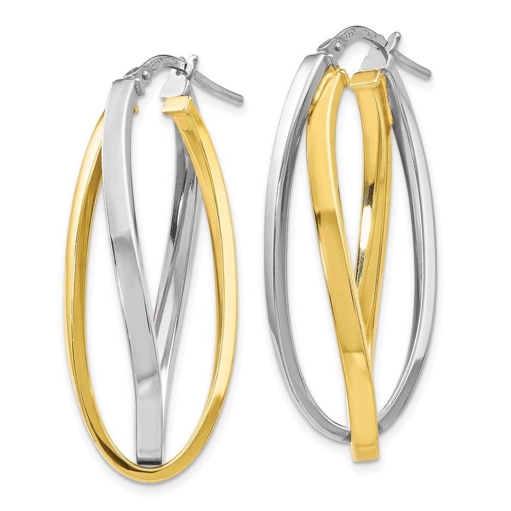 Sterling Silver Gold-tone Polished Finish Hoop Earrings
