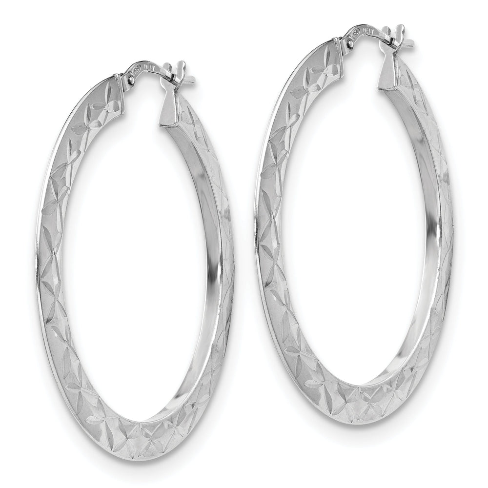 Silver Polished D.C Hoop Earrings
