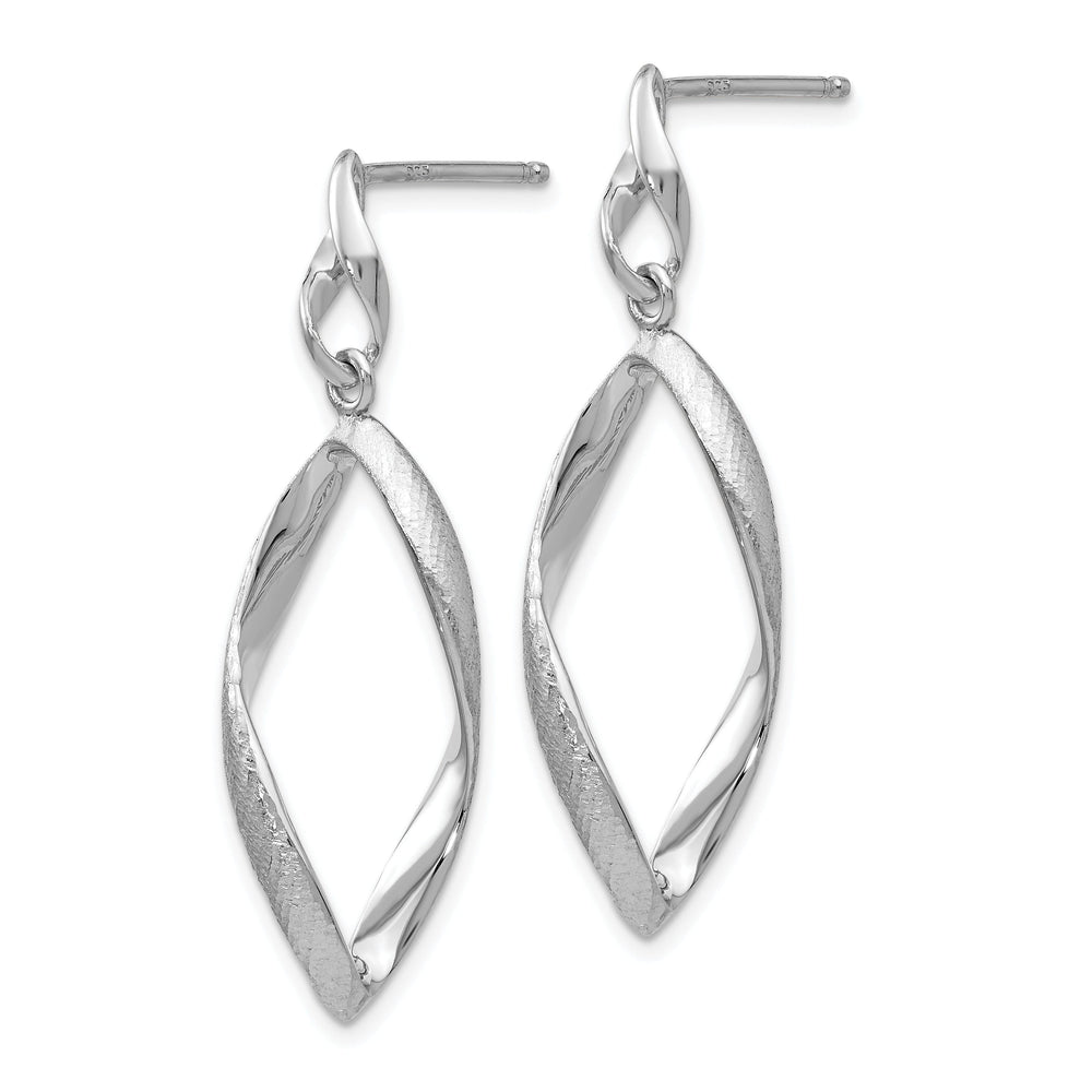 Silver Radiant Textured Post Dangle Earrings