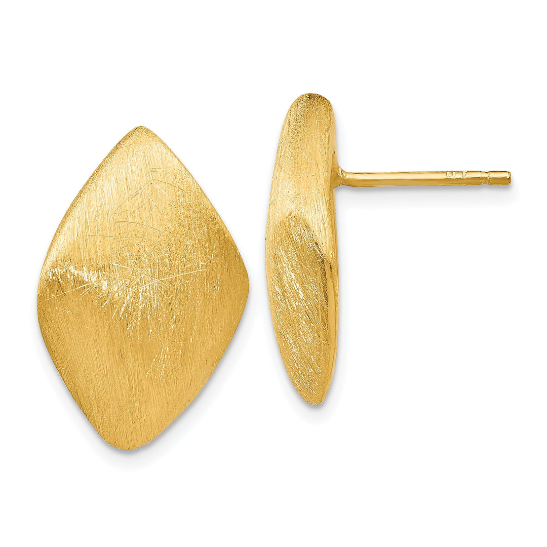 Silver Gold-plated Scratch Finish Post Earrings