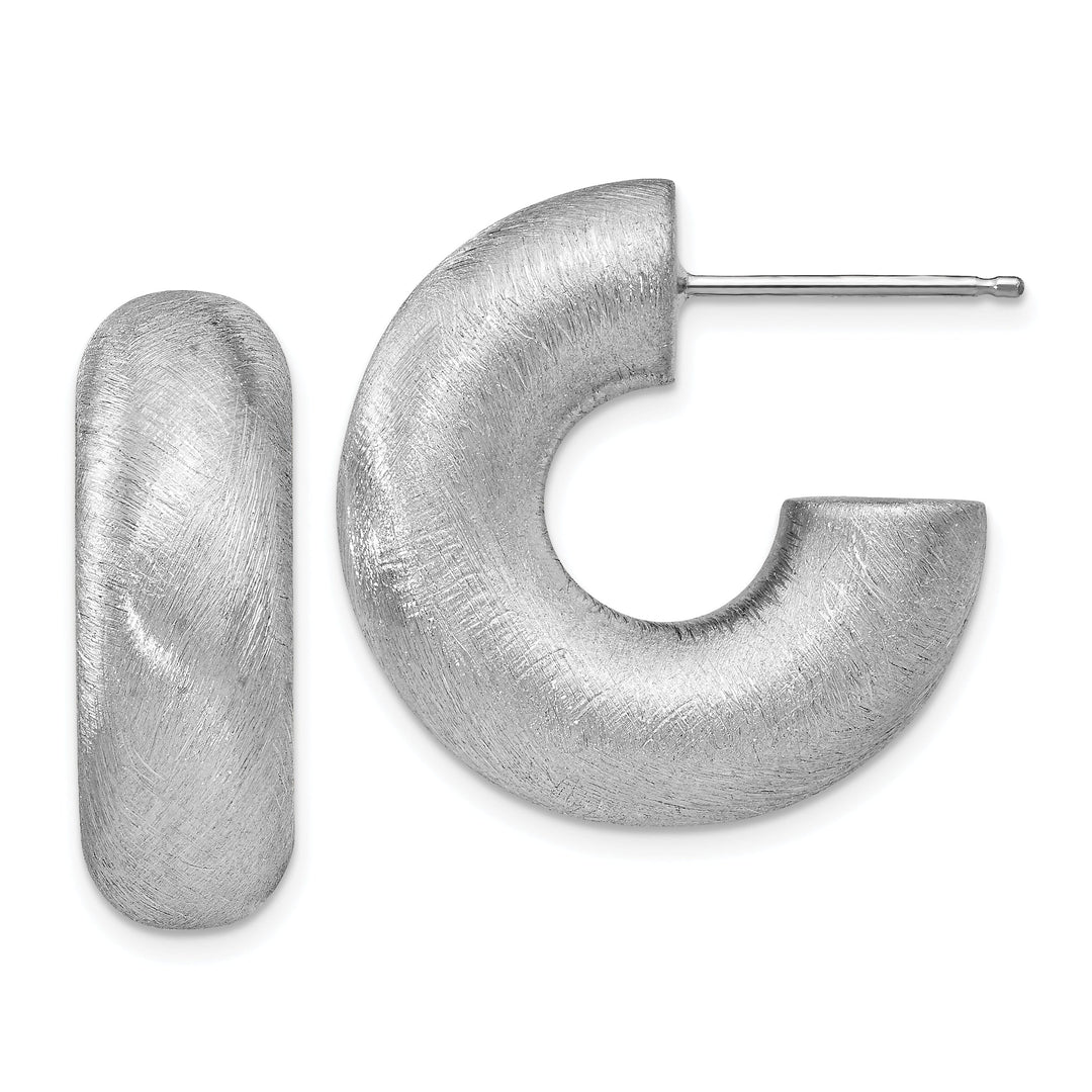 Silver Radiant Essence J Hoop Post Earrings