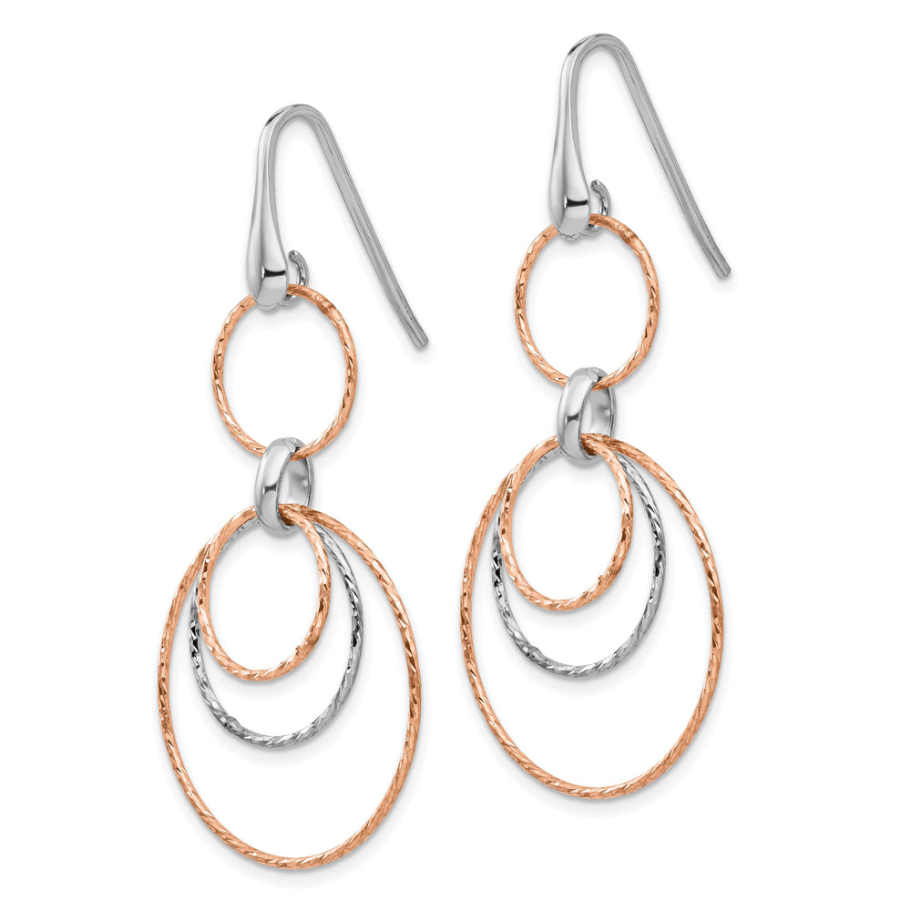 Silver Rose-gold Plated D.C Dangle Earrings