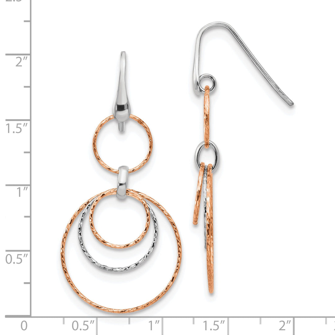 Silver Rose-gold Plated D.C Dangle Earrings