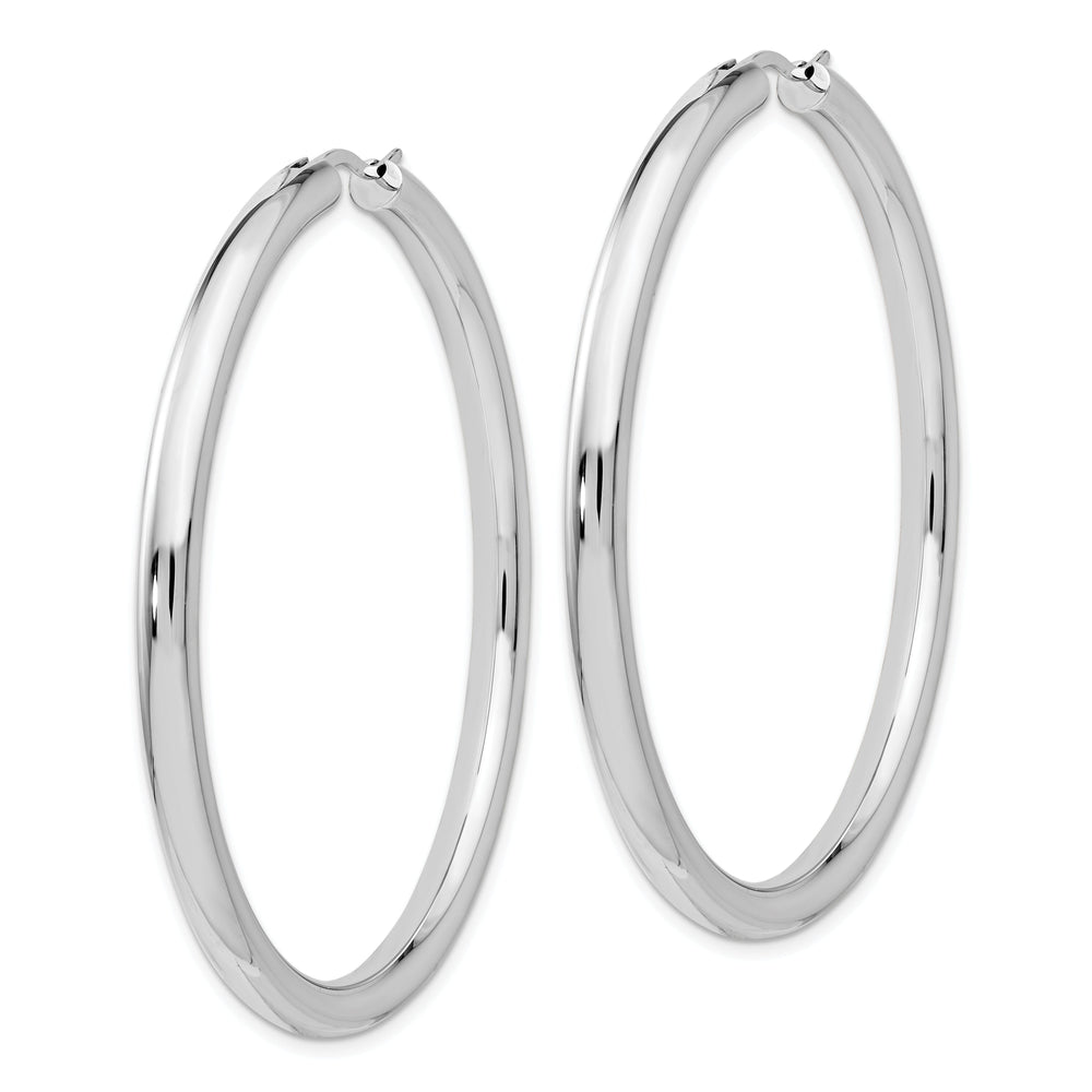 Sterling Silver Rhodium 3.5MM Tube Earrings