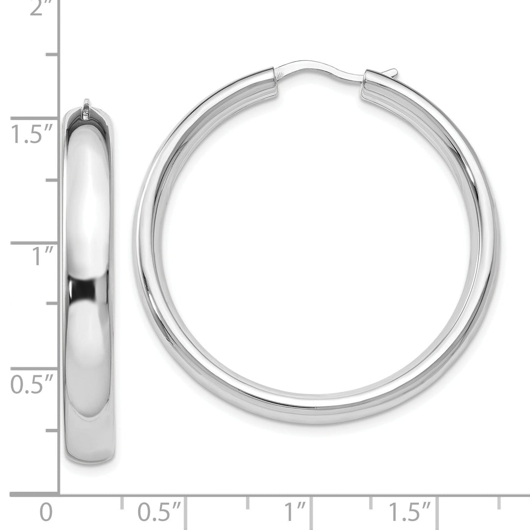Sterling Silver 5MM Half Round Tube Hoop Earrings