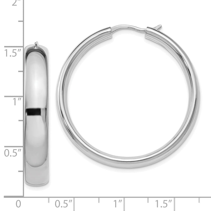 Sterling Silver Half Round Tube Hoop Earrings