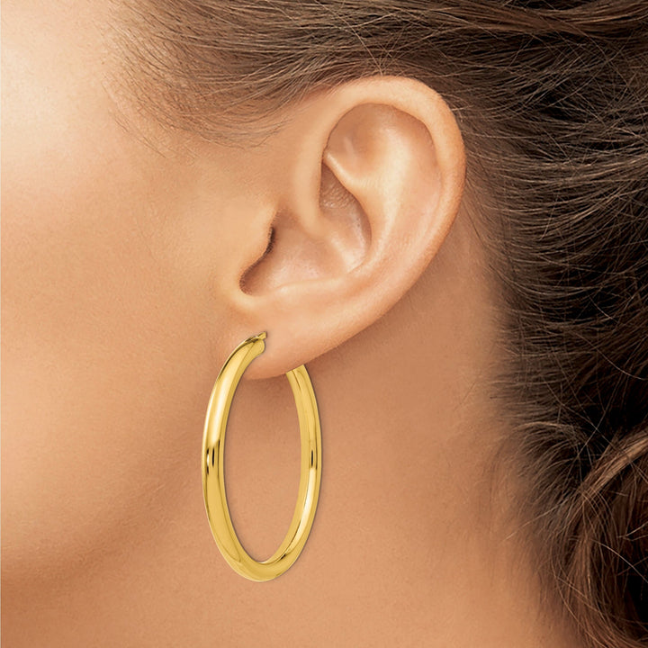 Sterling Silver Gold-plated 3.5MM Tube Hoop Earrings