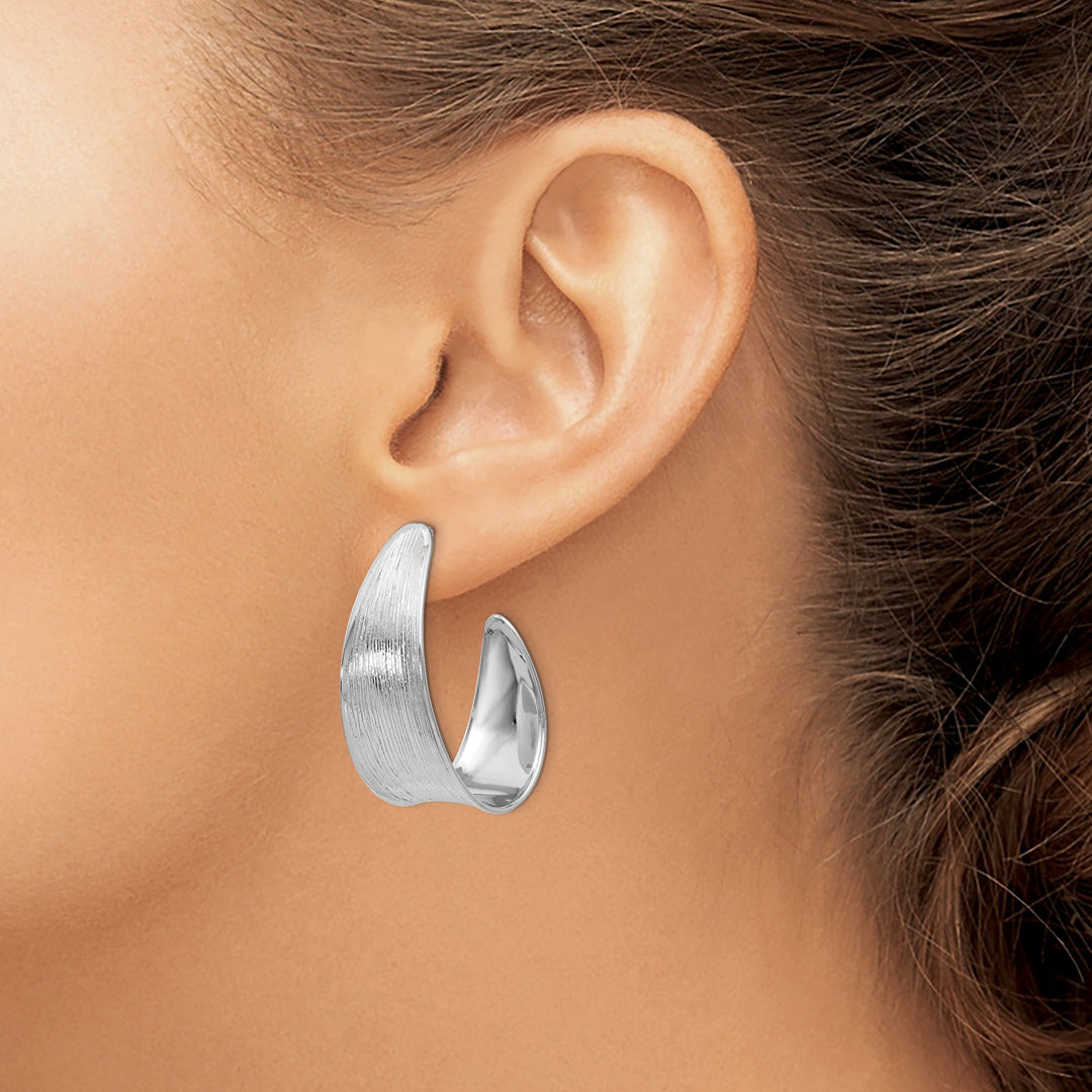 Sterling Silver Polished Textured Earrings