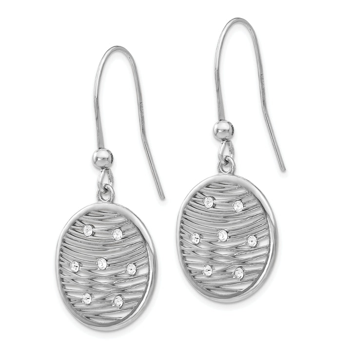 Silver Polished Preciosa Crystal Dangle Earrings