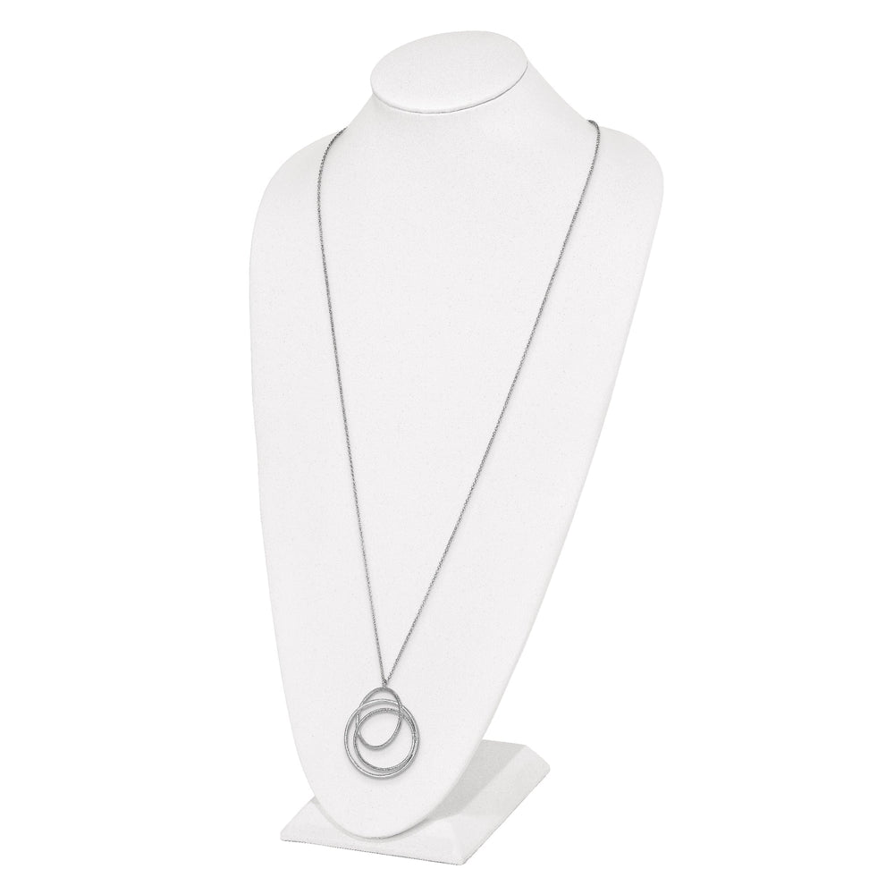 Silver Rhodium Brushed and Polished Necklace