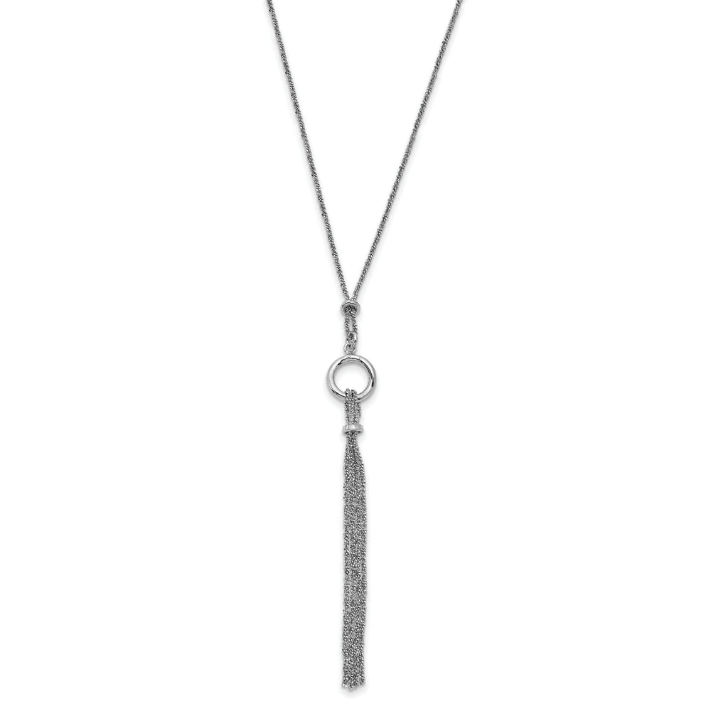 Sterling Silver Rhodium-plated Tassel Necklace