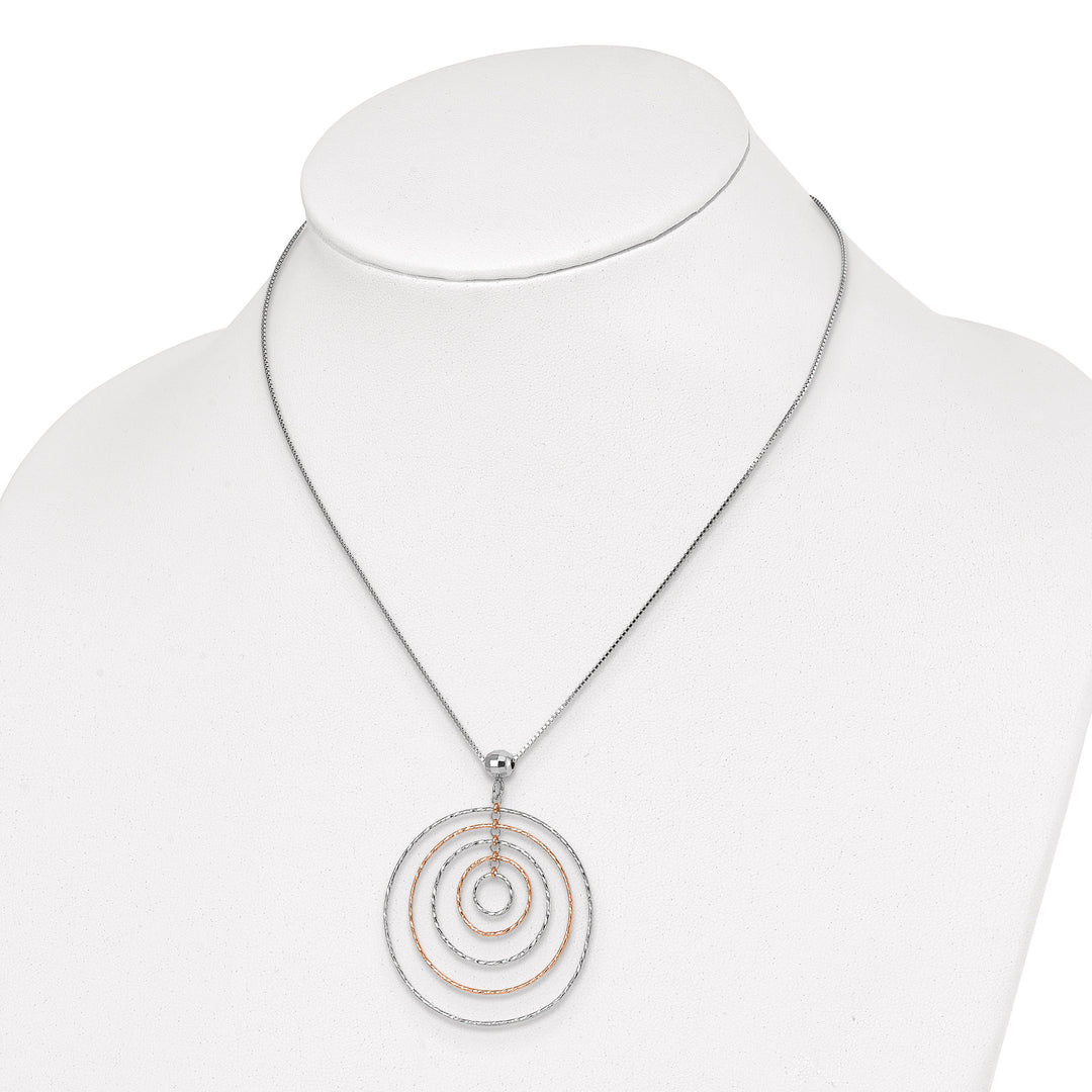 Sterling Silver Rose Gold-Plated D.C Necklace