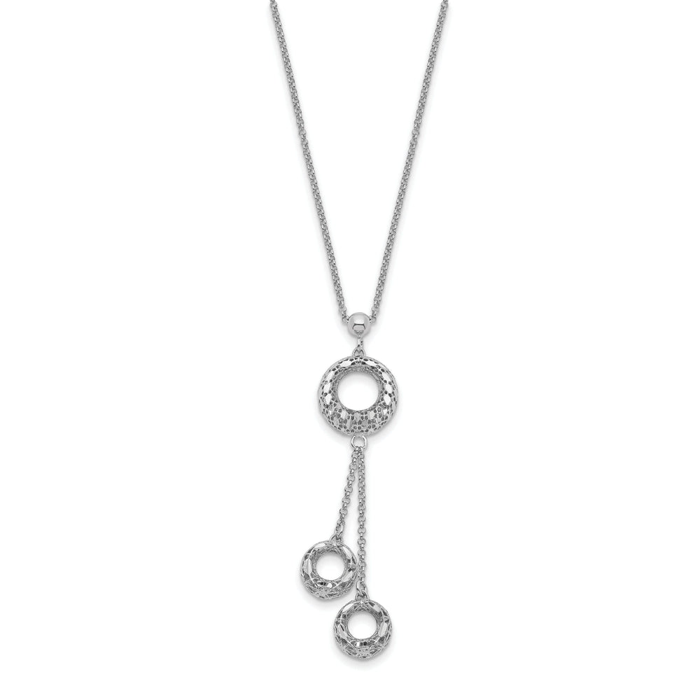 Silver Polished D.C Circle Dangle Necklace