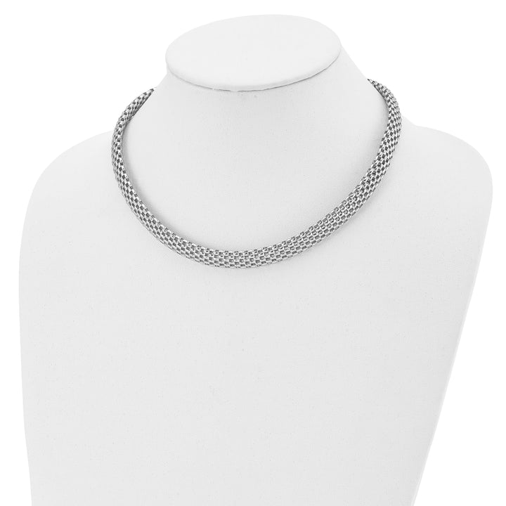 Silver Rhodium-plated Hollow Necklace