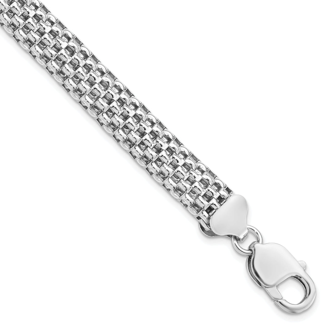 Silver Rhodium-plated Hollow Bracelet