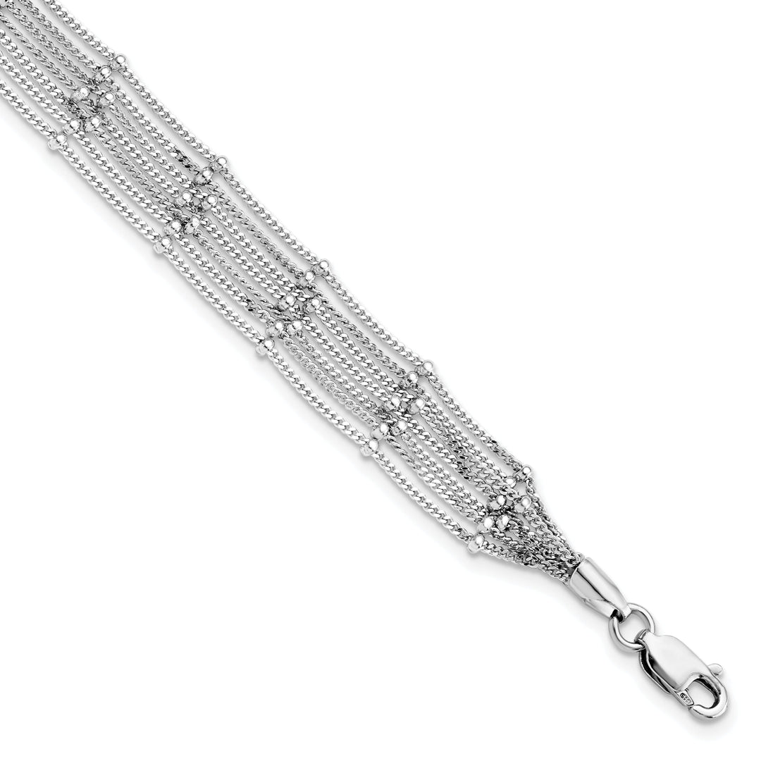 Sterling Silver Seven Strand Beaded Bracelet
