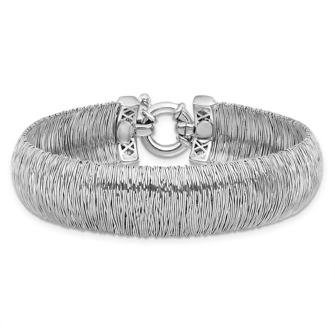 Sterling Silver Polished and Textured Bracelet