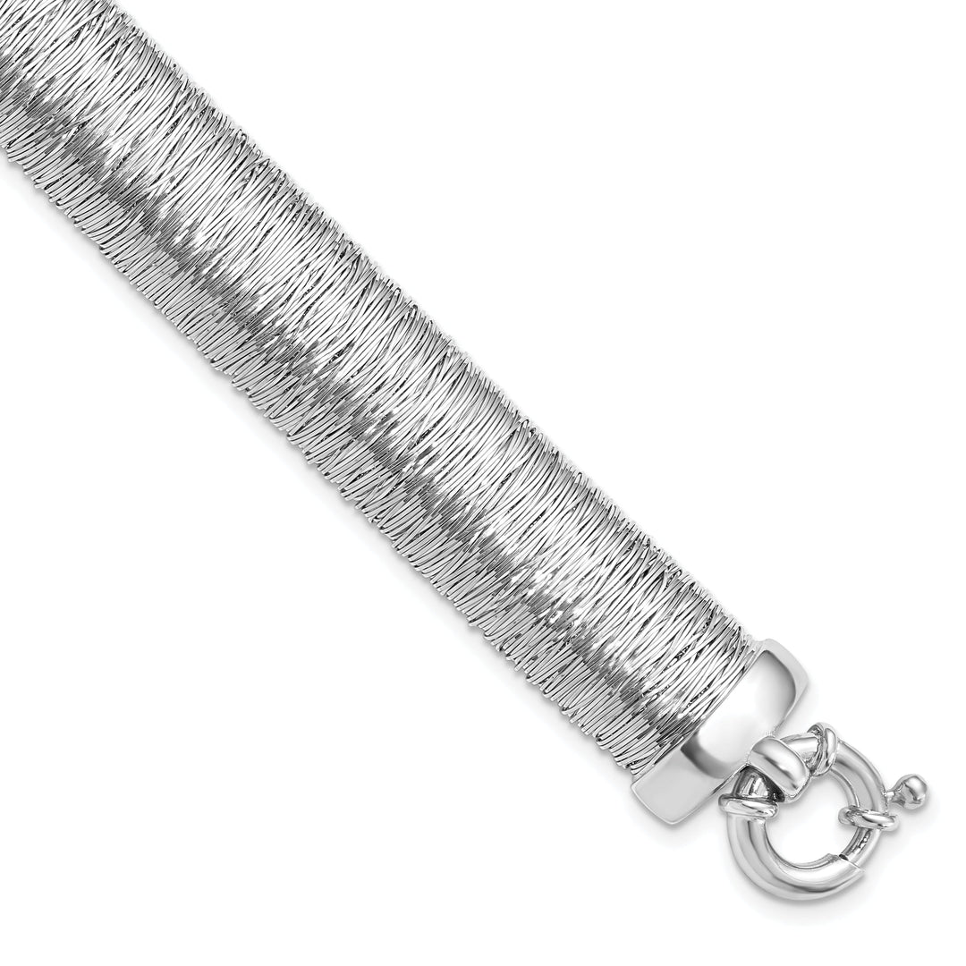 Sterling Silver Polished and Textured Bracelet