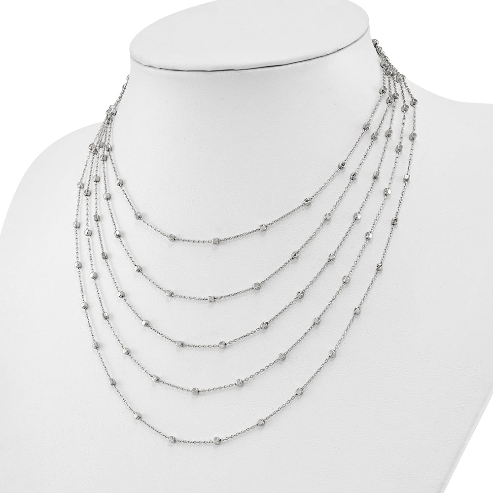 Sterling Silver Polished Five Strand Necklace