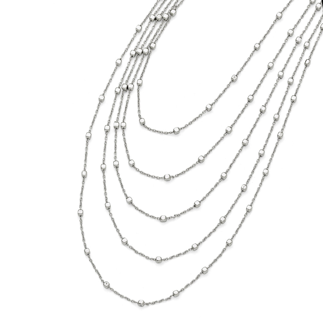 Sterling Silver Polished Five Strand Necklace