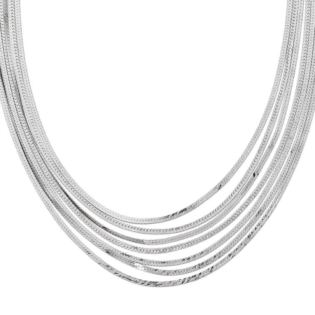Sterling Silver Herringbone 7 Strand Necklace