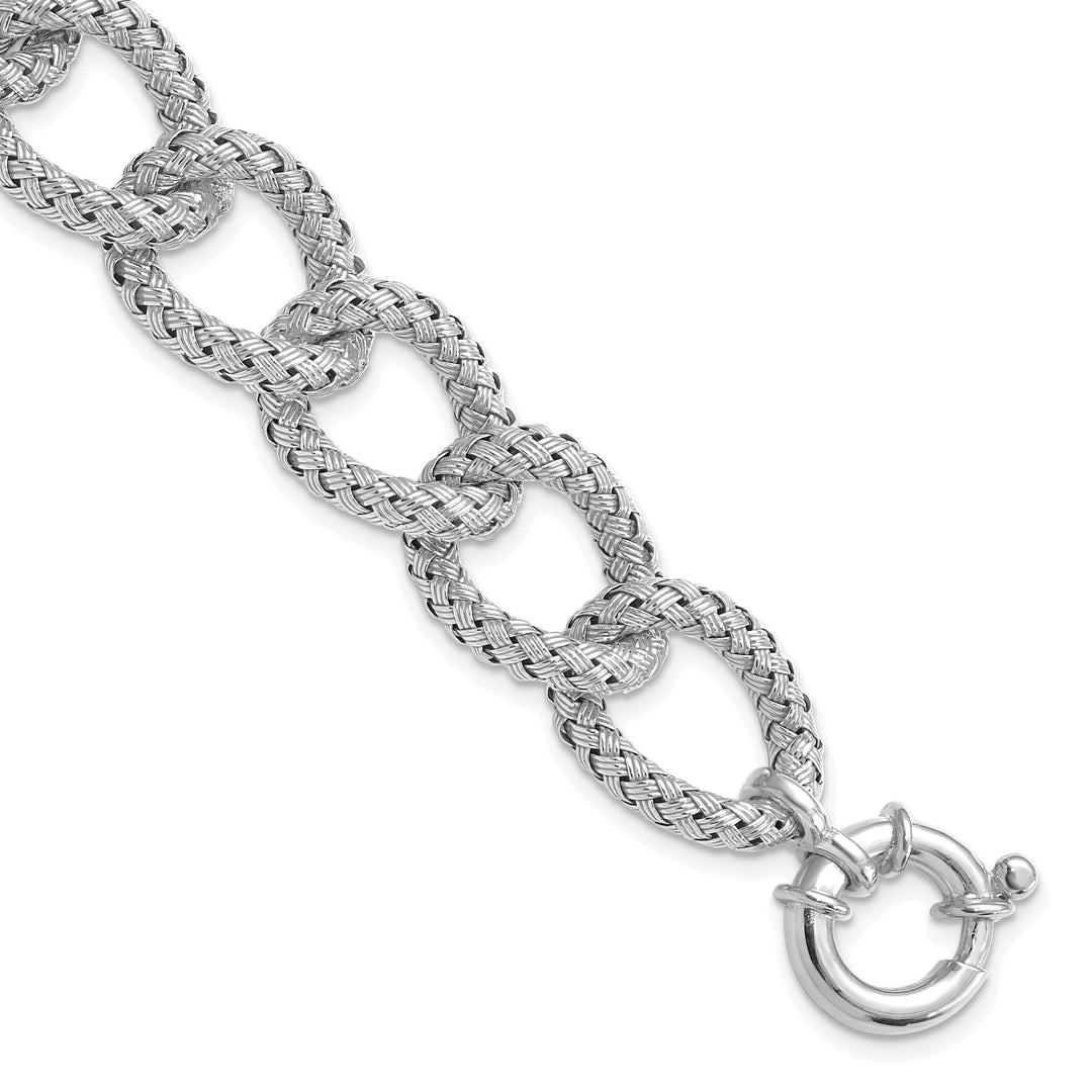 Silver Polished Textured Bracelet