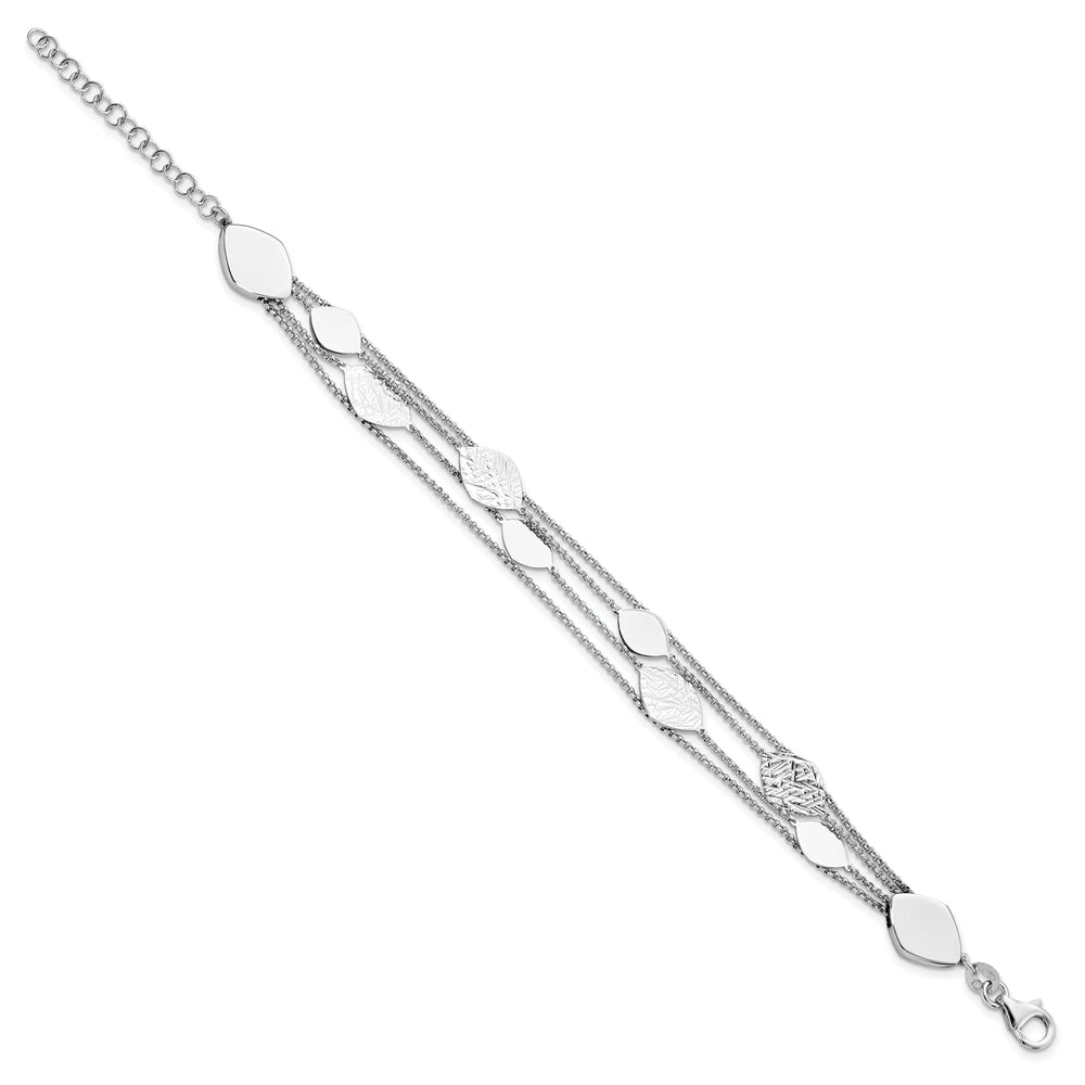 Sterling Silver Polished D.C 4-strand Bracelet