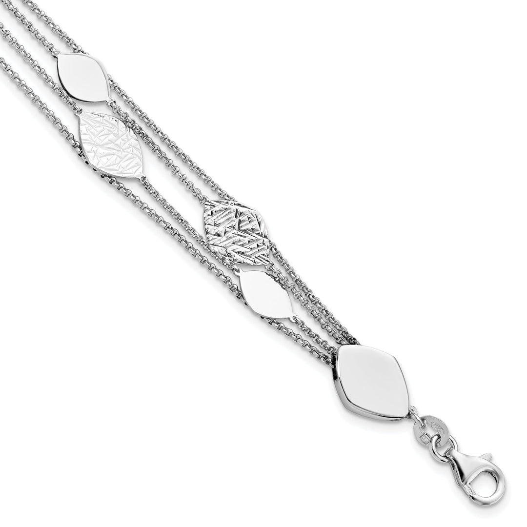 Sterling Silver Polished D.C 4-strand Bracelet