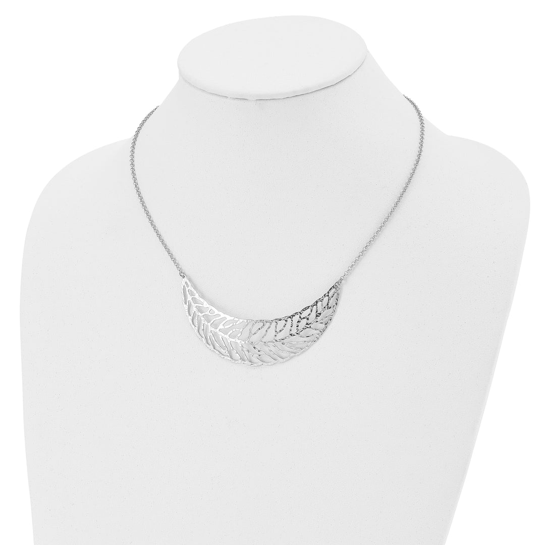 Sterling Silver Rhodium Plated Fancy Necklace