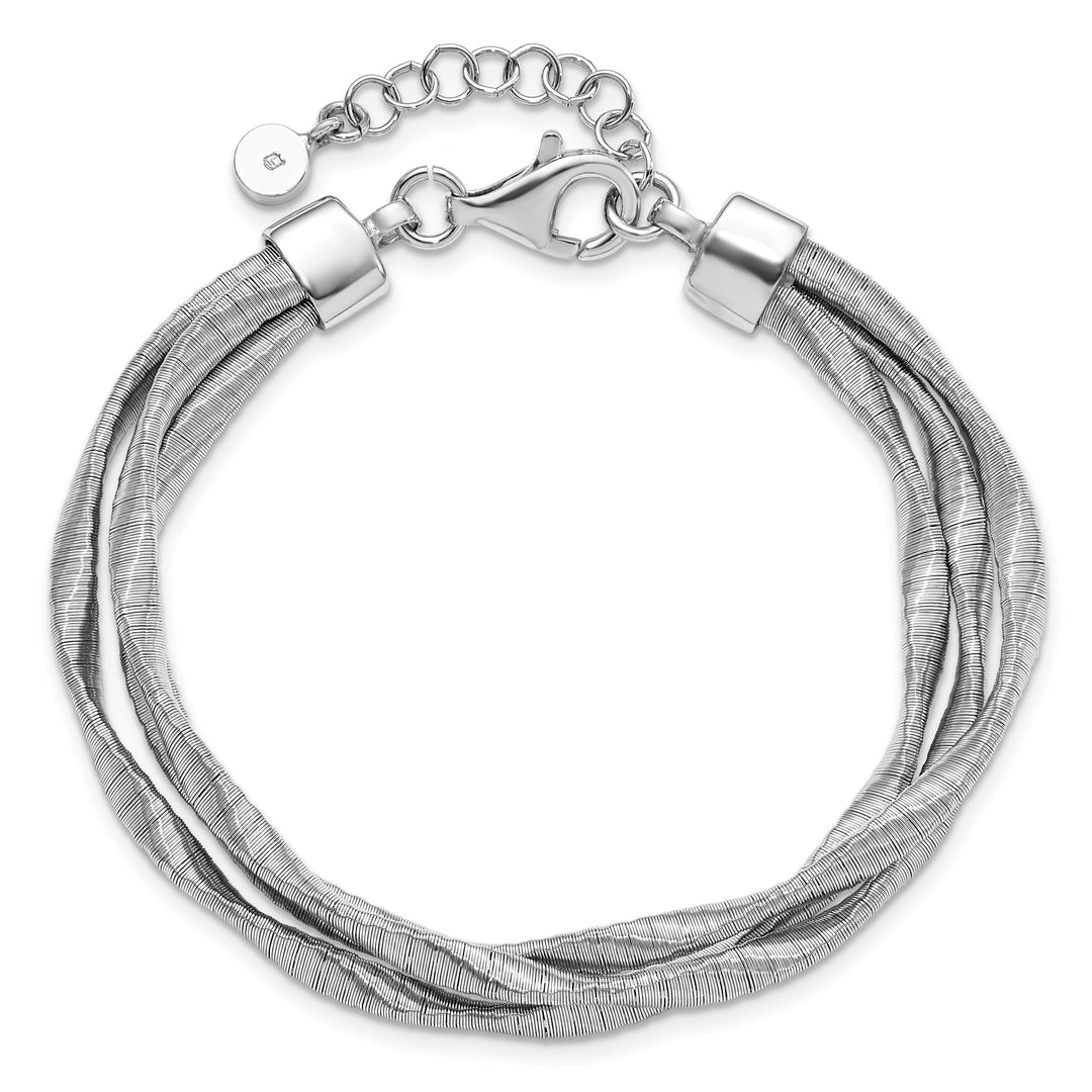 Sterling Silver Rhodium-plated 3strand Bracelet