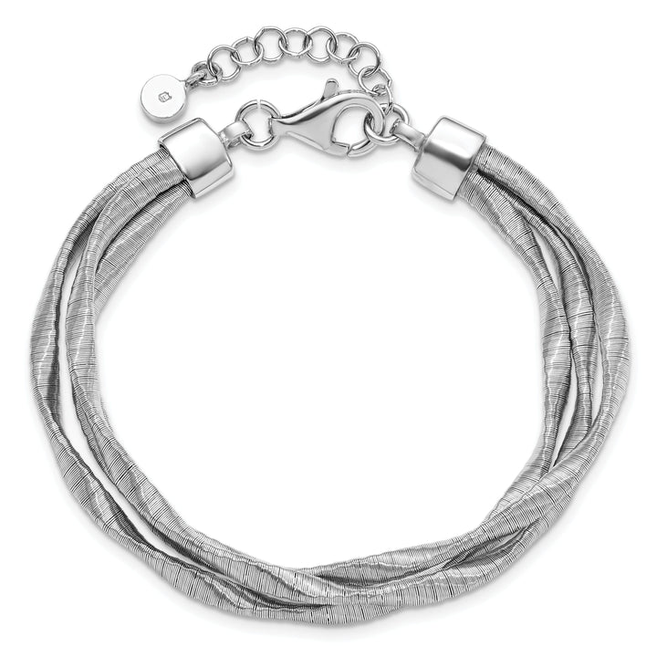 Sterling Silver Rhodium-plated 3strand Bracelet