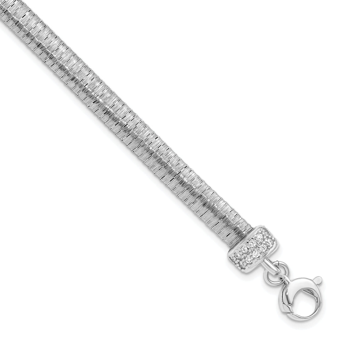 Sterling Silver Rhodium-plated C.Z Bracelet