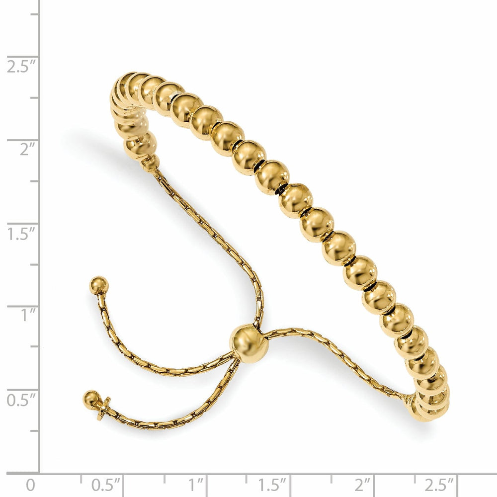 Silver Gold-tone Beaded Adjustable Bracelet