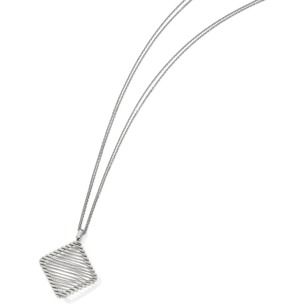 Sterling Silver Rhodium-plated C.Z Necklace