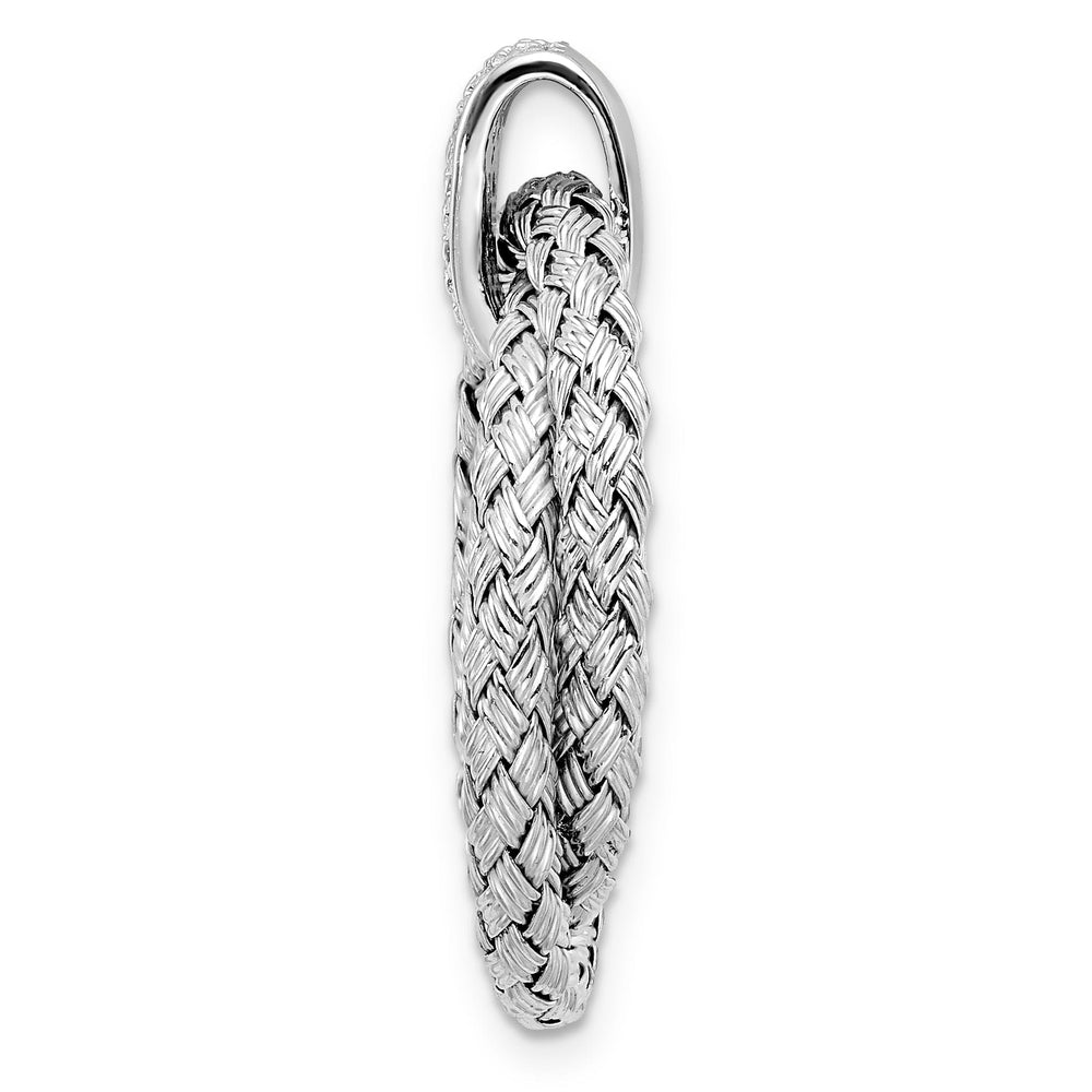 Leslie Silver Polished with C.Z Braided Pendant