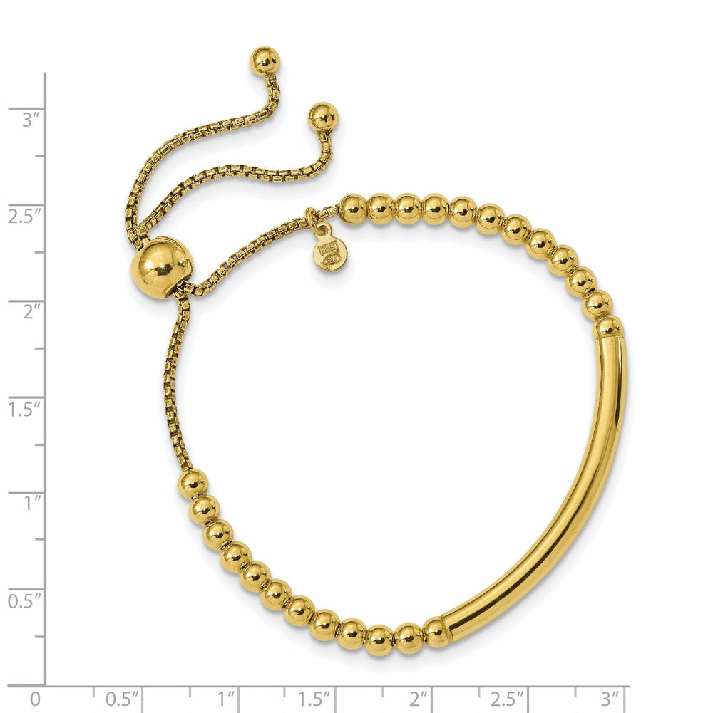 Silver Gold-plated Beaded Adjustable Bracelet